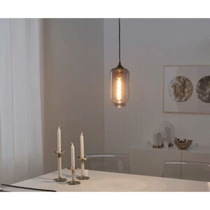 IKEA Kadmium Lot 2 Pendant Light Lamp Hand Blown Glass Gray Purple Handmade New